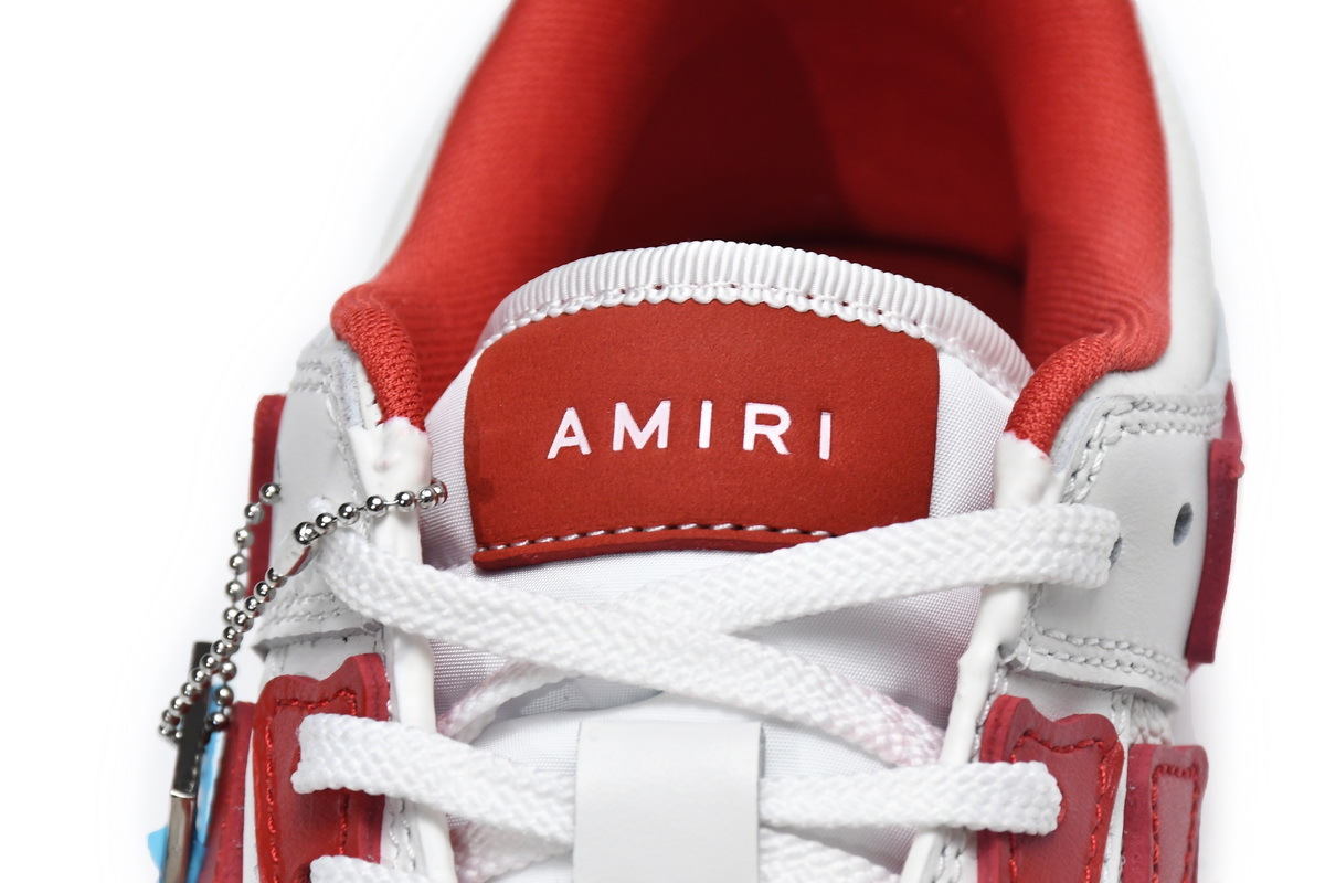 Coco Shoes Amiri Skel Top Low White Red MFS003-124 - Cocoshoesvip.net