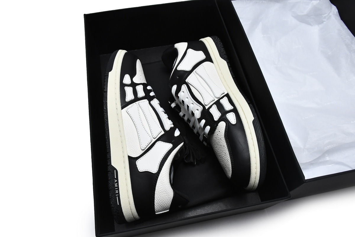 Coco Shoes Amiri Skel Top Low Black White MFS003-004 - Cocoshoesvip.net