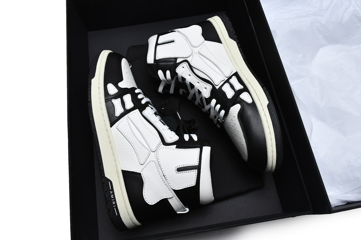 Coco Shoes Amiri Skel Top Hi White Black W0F22499NL - Cocoshoesvip.net