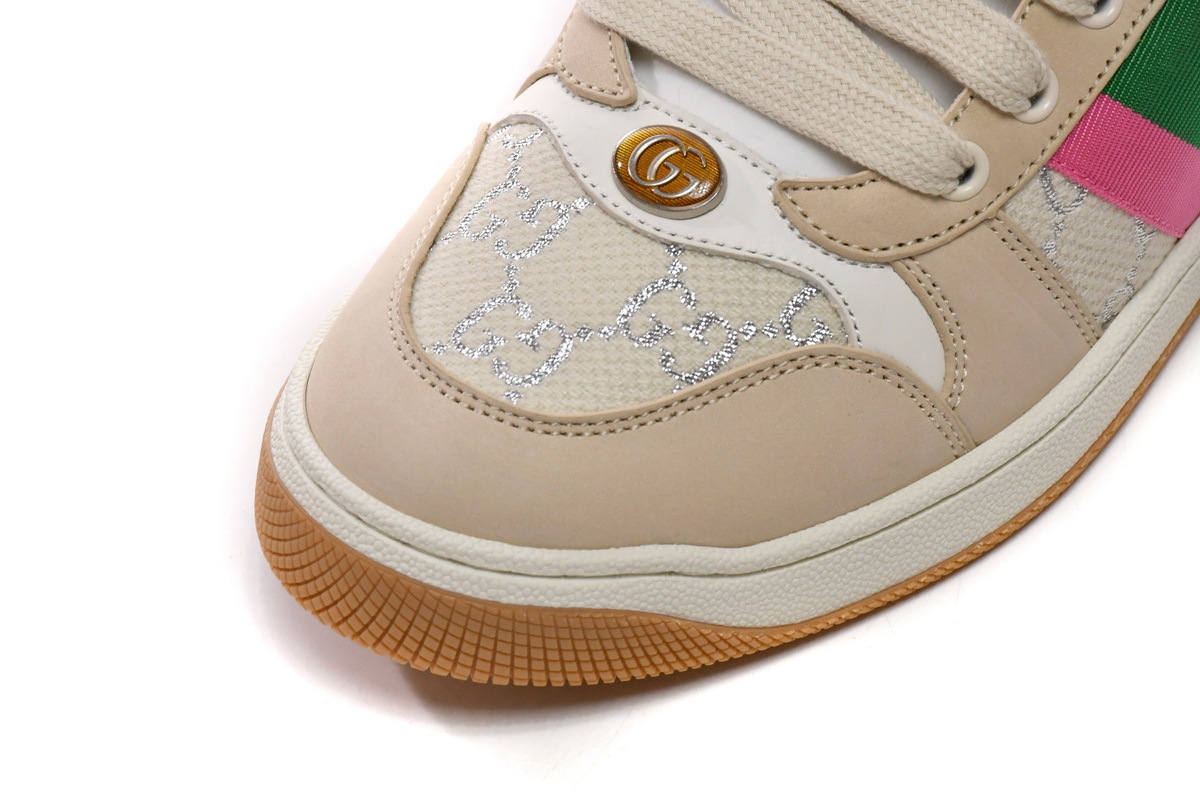 Coco Shoes Gucci Screener GG Pink Green 577684 2C830 9150 - Cocoshoesvip.net