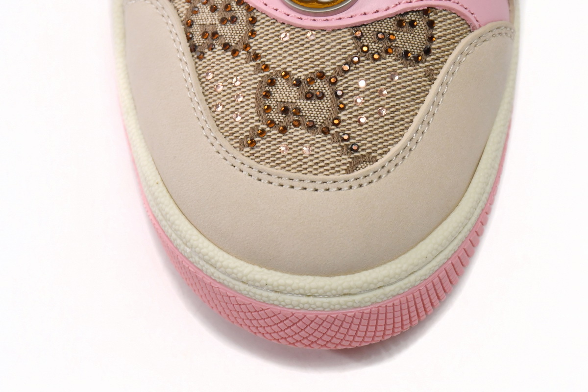 Coco Shoes Gucci Screener GG White Brown Powder - Cocoshoesvip.net