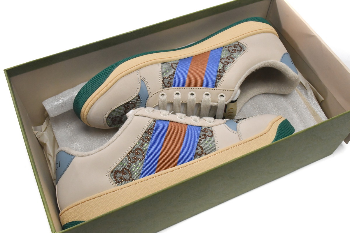 Coco Shoes Gucci Screener GG White Green - Cocoshoesvip.net