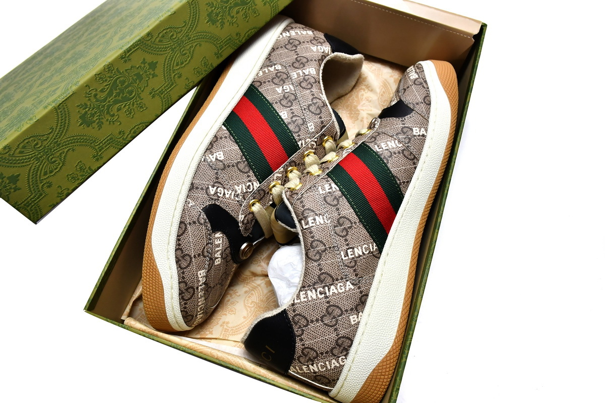 Coco Shoes Balenciaga x Gucci Screener GG Black Red  - Cocoshoesvip.net