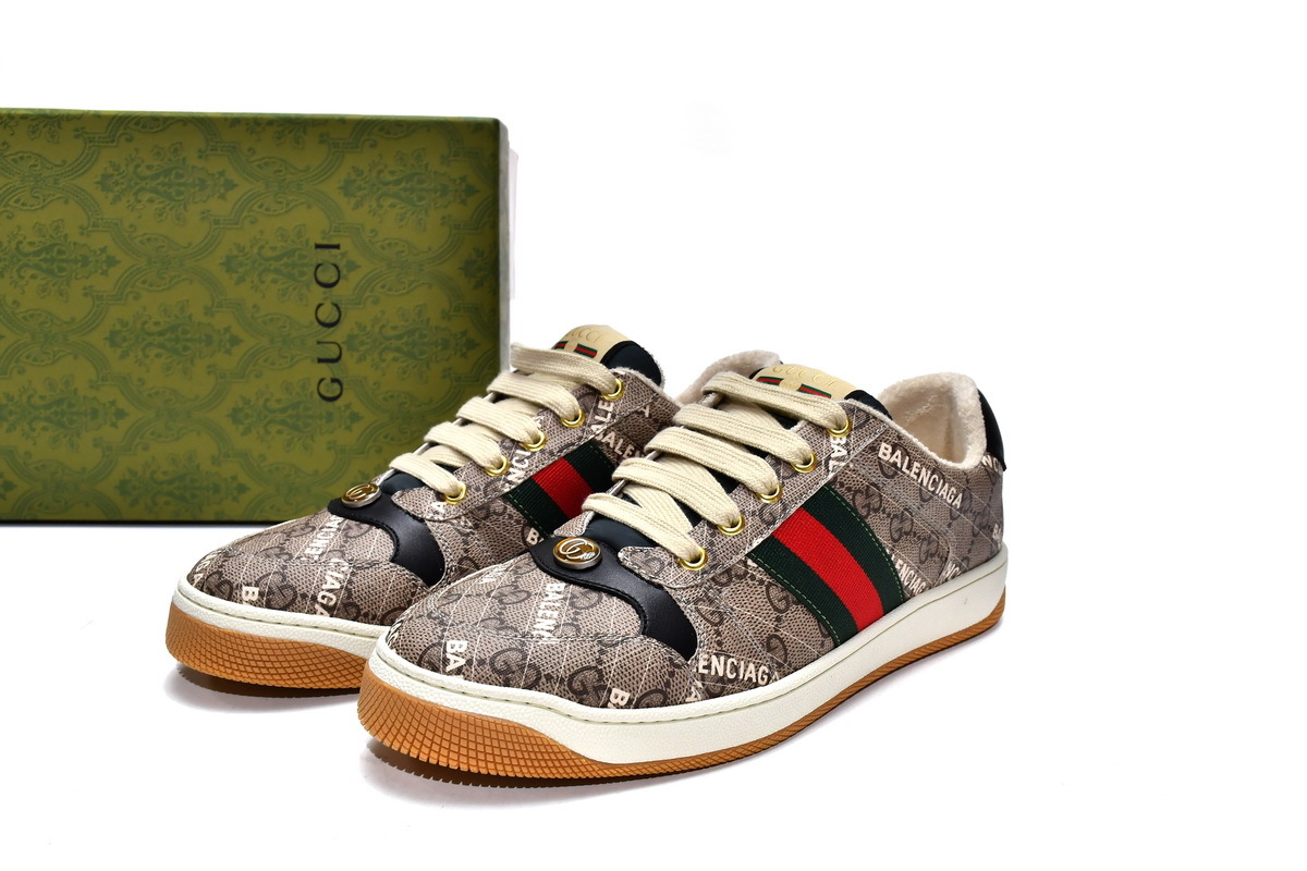 Coco Shoes Balenciaga x Gucci Screener GG Black Red  - Cocoshoesvip.net