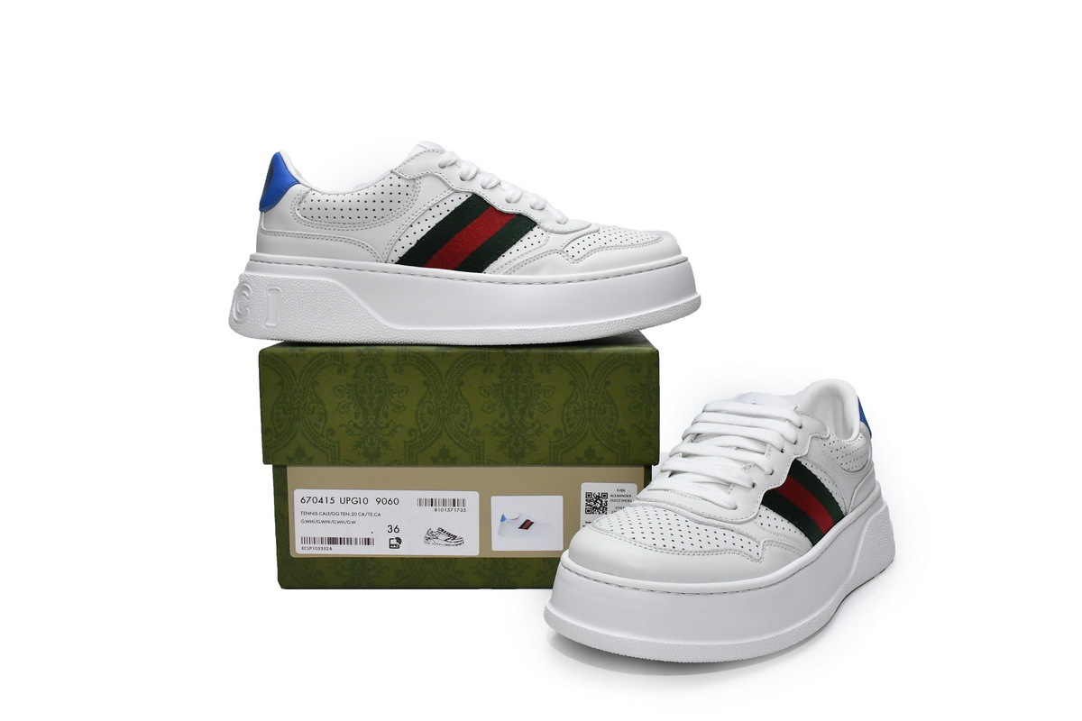 Coco Shoes Gucci Chunky B White Red Green - Cocoshoesvip.net