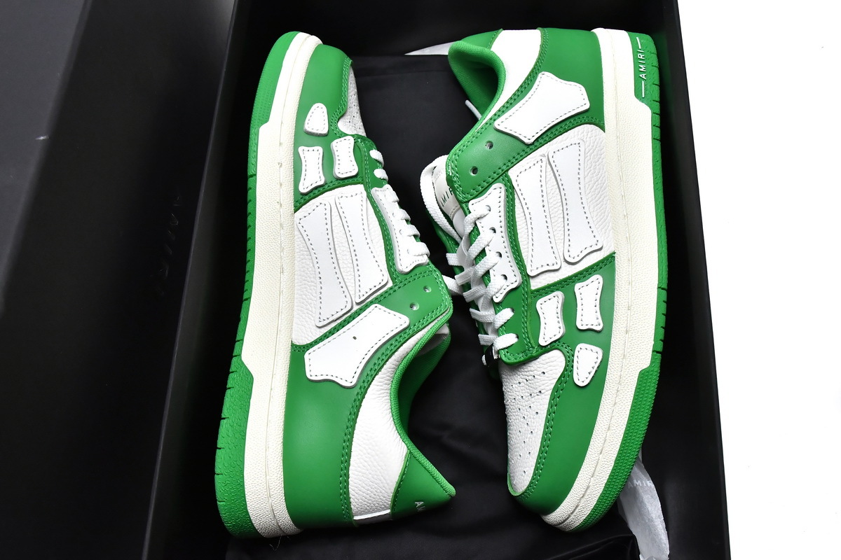 Coco Shoes Amiri Skel Top low Top Sneakers White Green  - Cocoshoesvip.net