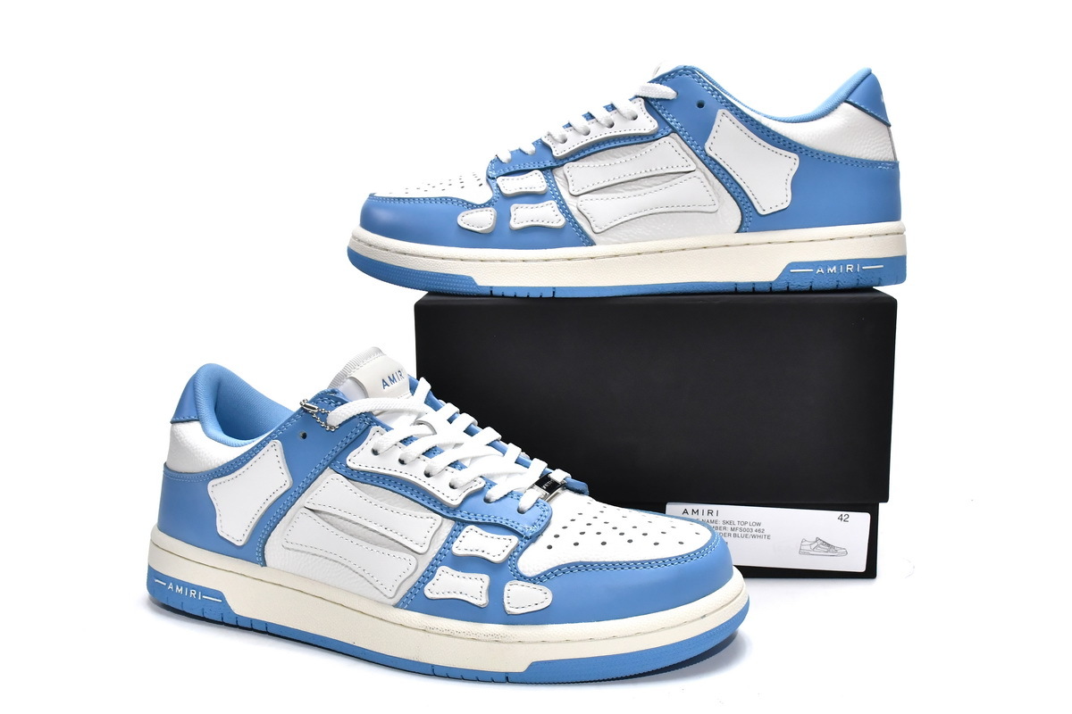 Coco Shoes Amiri Skel Top low Top Sneakers White Blue  - Cocoshoesvip.net