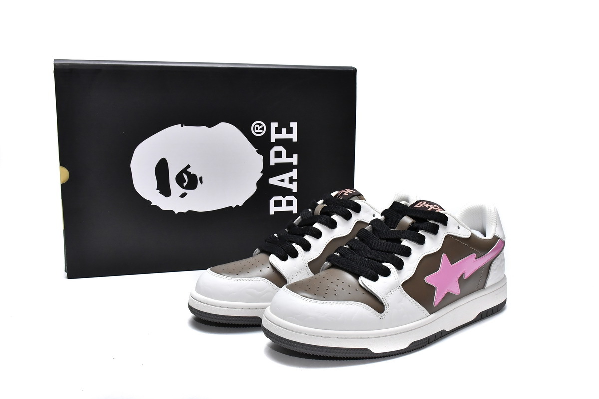 Coco Shoes A Bathing Ape Bape SK8 Sta White Brown - Cocoshoesvip.net