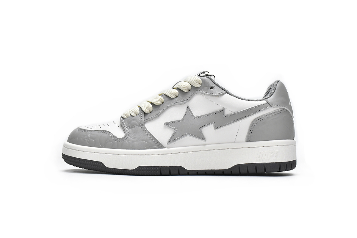 Coco Shoes A Bathing Ape Bape SK8 Sta White Grey - Cocoshoesvip.net