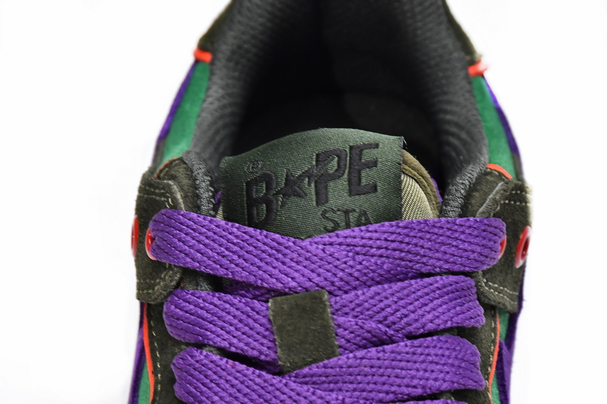 Coco Shoes A Bathing Ape Bape SK8 Sta Green Purple - Cocoshoesvip.net