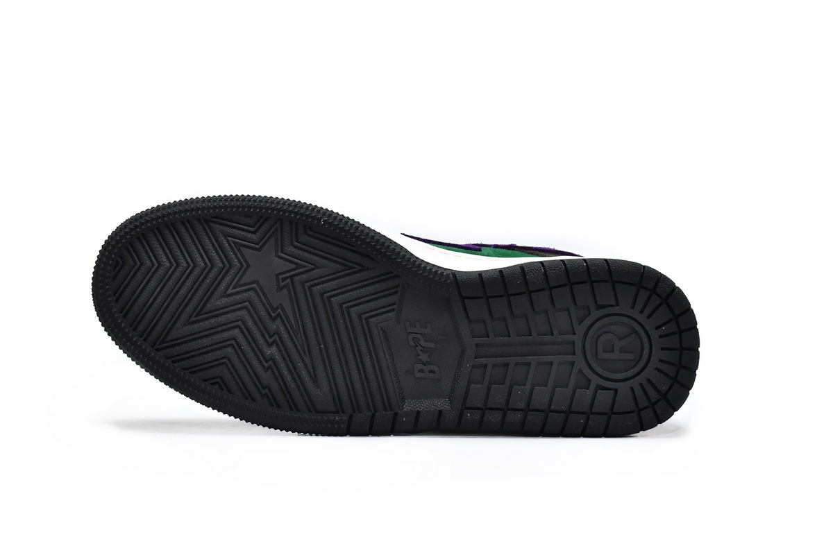 Coco Shoes A Bathing Ape Bape SK8 Sta Green Purple - Cocoshoesvip.net