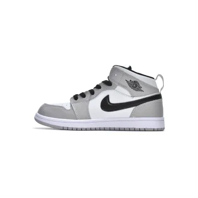 Air Jordan 1 Kids Shoes Mid Light Smoke Grey 640734-092 01