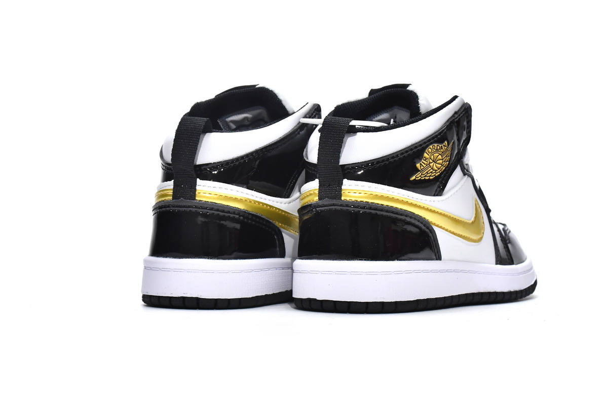 Coco Jordan 1 Kids Shoes Mid Black Gold BQ6932-007 - Cocoshoesvip.net