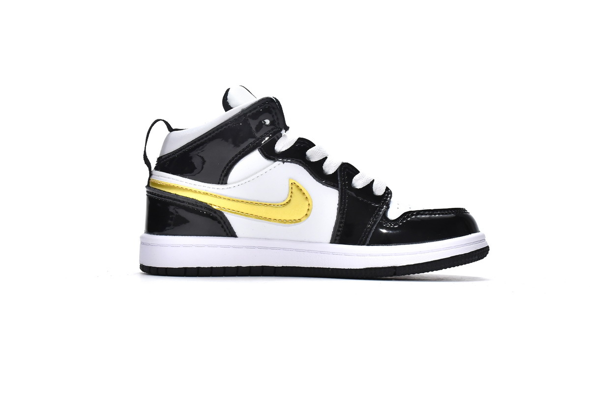 Coco Jordan 1 Kids Shoes Mid Black Gold BQ6932-007 - Cocoshoesvip.net