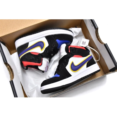 Air Jordan 1 Kids Shoes Mid Lakers Top 3 554724-058 02
