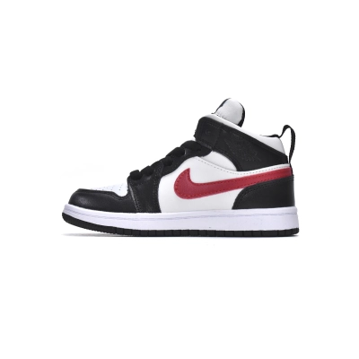 Air Jordan 1 Kids Shoes Mid Black Gym Red 705303-020 01