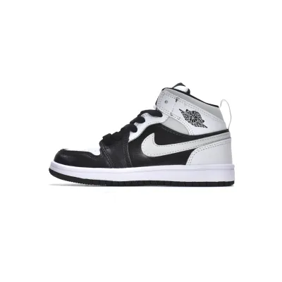 Air Jordan 1 Kids Shoes Mid White Shadow 640734-073 01
