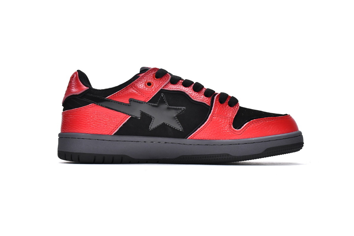 Coco Shoes A Bathing Ape Bape SK8 Sta Black Red - Cocoshoesvip.net