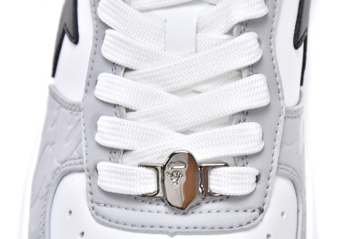 Coco Shoes A Bathing Ape Bape SK8 Sta White Grey Black - Cocoshoesvip.net