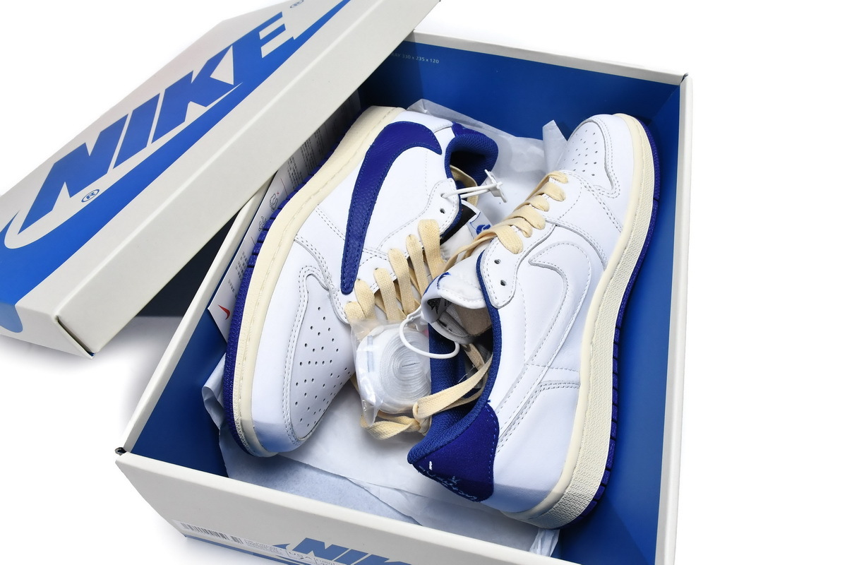 Coco Shoes Travis Scott x Air Jordan 1 Low Blue Bottom Barb DM9868-218 - Cocoshoesvip.net