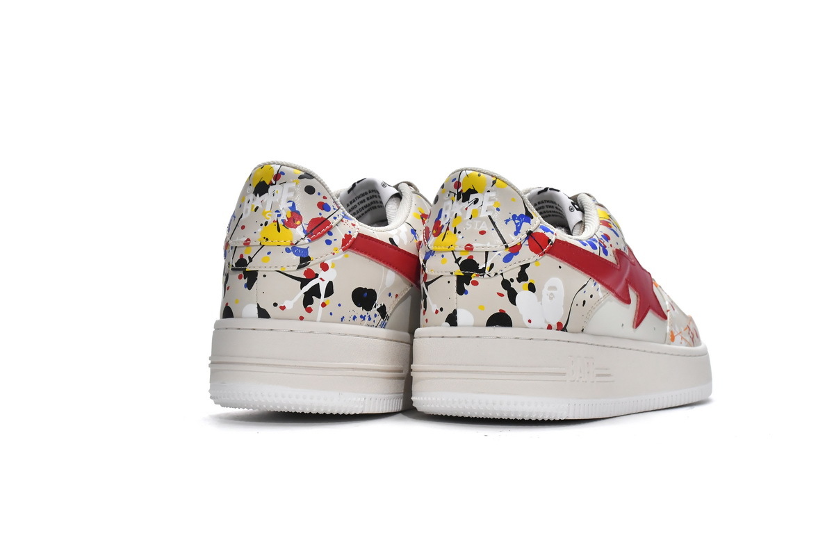Coco Shoes A Bathing Ape Bape SK8 Sta Paint Beige - Cocoshoesvip.net
