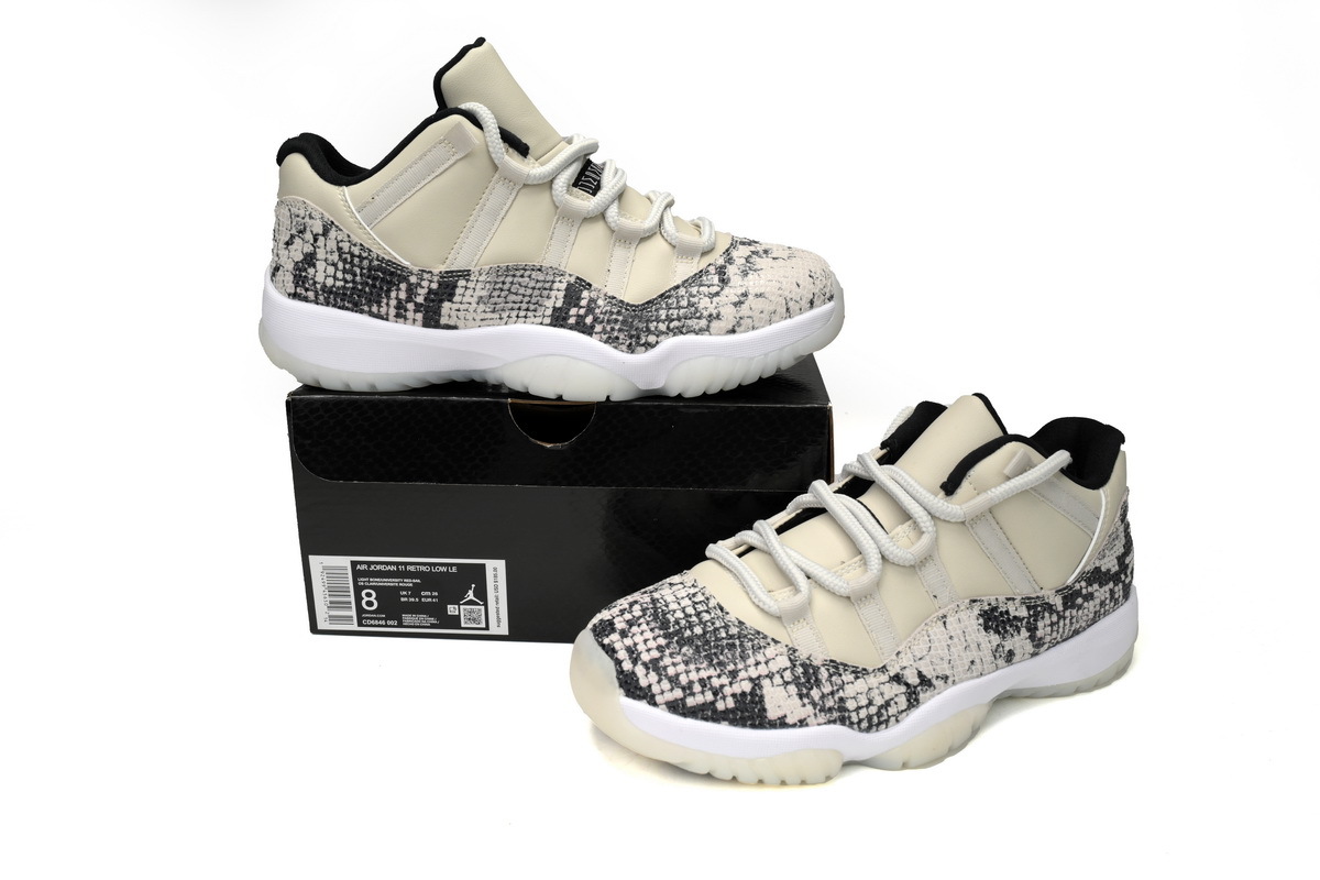 Coco Shoes Jordan 11 Retro Low Snake Light Bone CD6846-002 - Cocoshoesvip.net