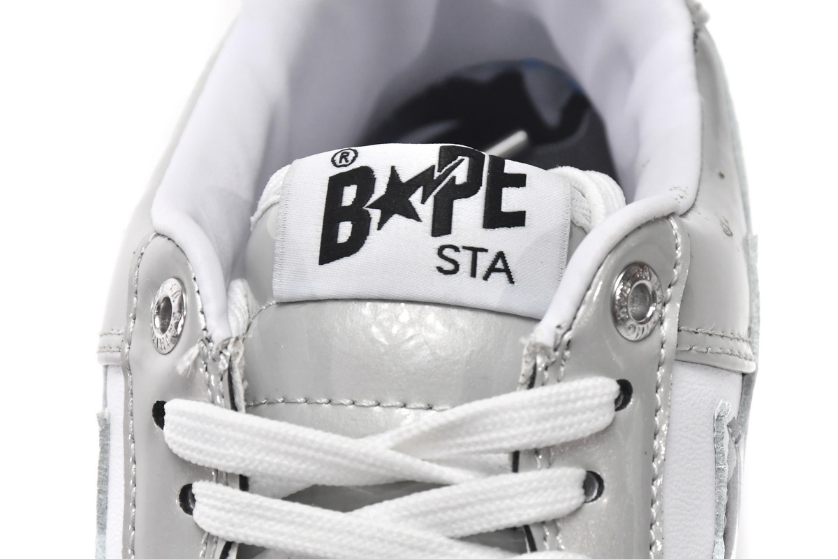Coco Shoes A Bathing Ape Bape Sta Low White Grey Mirror Surface - Cocoshoesvip.net