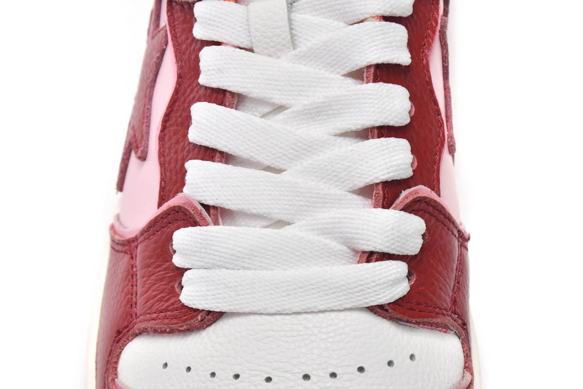 Coco Shoes A Bathing Ape Bape Sta Low Mountain White Red - Cocoshoesvip.net