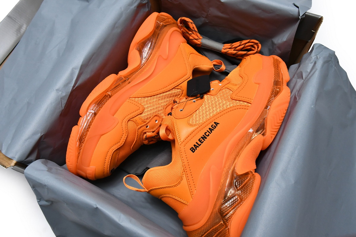 Coco Shoes Balenciaga Triple S Clear Sole Orange - Cocoshoesvip.net