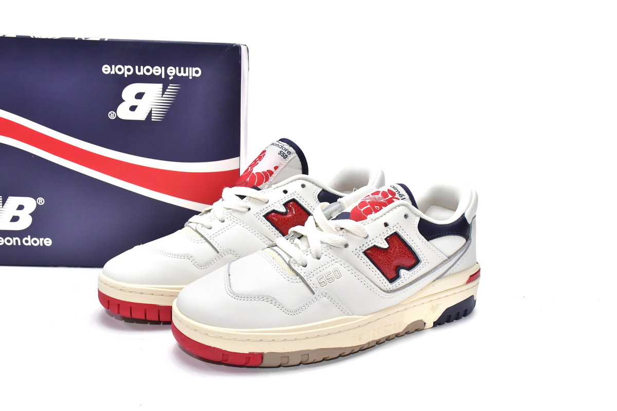 Coco Shoes New Balance 550 Aime Leon Dore White Navy Red BB550A3  - Cocoshoesvip.net