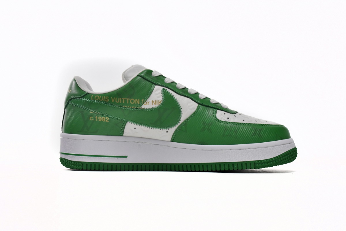 Coco Shoes Louis Vuitton x Nike Air Force 1 Low By Virgil Abloh White Green - Cocoshoesvip.net