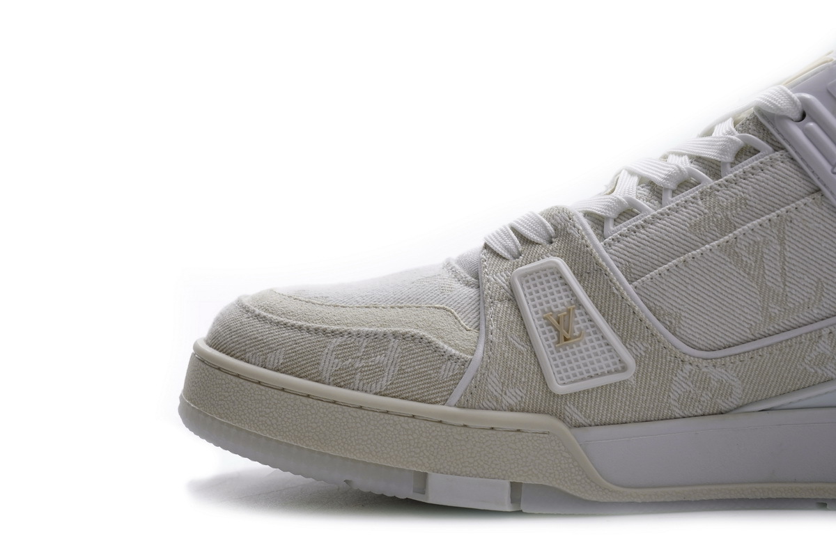 Coco Shoes Louis Vuitton Trainer White Denim MS0241 - Cocoshoesvip.net