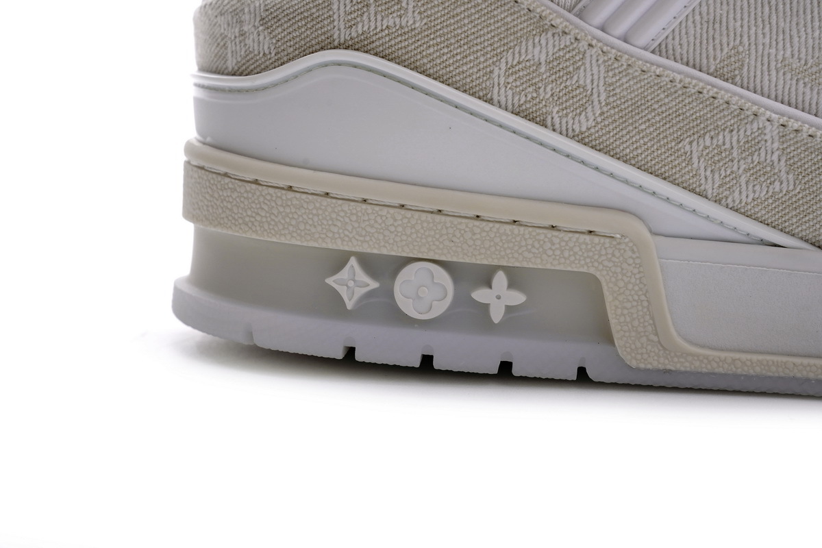 Coco Shoes Louis Vuitton Trainer White Denim MS0241 - Cocoshoesvip.net
