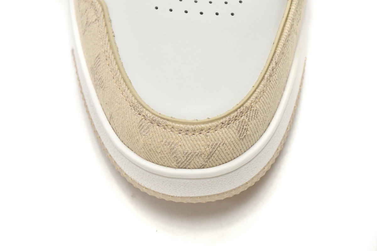 Coco Shoes Louis Vuitton Trainer Beige Cloth Cover GO0220 - Cocoshoesvip.net