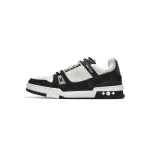 Coco Shoes Louis Vuitton Trainer Black and White Cloth Cover VL1202 - Cocoshoesvip.net