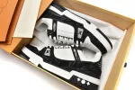 Coco Shoes Louis Vuitton Trainer Black and White Cloth Cover VL1202 - Cocoshoesvip.net