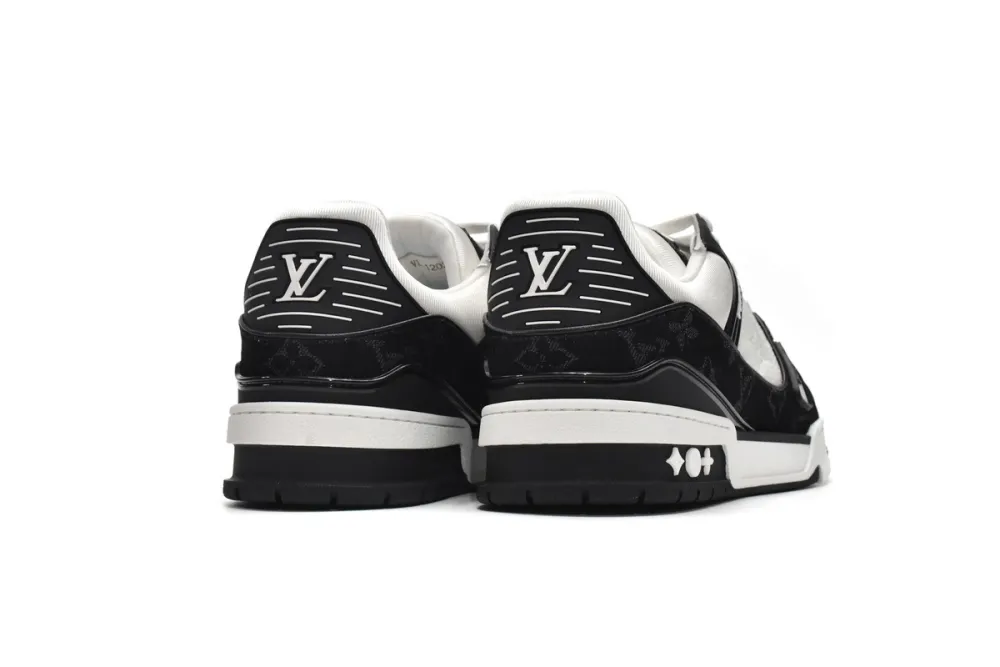 Coco Shoes Louis Vuitton Trainer Black and White Cloth Cover VL1202 - Cocoshoesvip.net