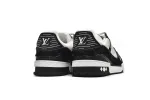 Coco Shoes Louis Vuitton Trainer Black and White Cloth Cover VL1202 - Cocoshoesvip.net