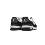 Coco Shoes Louis Vuitton Trainer Black and White Cloth Cover VL1202 - Cocoshoesvip.net
