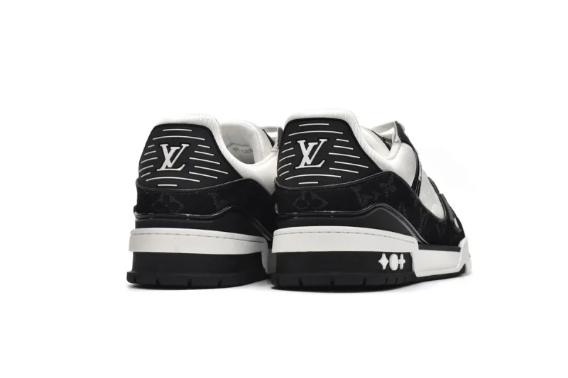 Coco Shoes Louis Vuitton Trainer Black and White Cloth Cover VL1202 - Cocoshoesvip.net