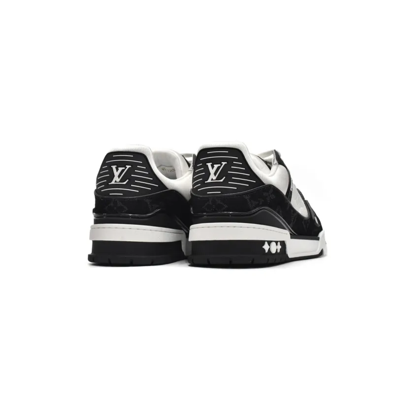 Coco Shoes Louis Vuitton Trainer Black and White Cloth Cover VL1202 - Cocoshoesvip.net
