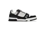 Coco Shoes Louis Vuitton Trainer Black and White Cloth Cover VL1202 - Cocoshoesvip.net