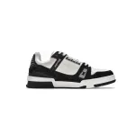 Coco Shoes Louis Vuitton Trainer Black and White Cloth Cover VL1202 - Cocoshoesvip.net