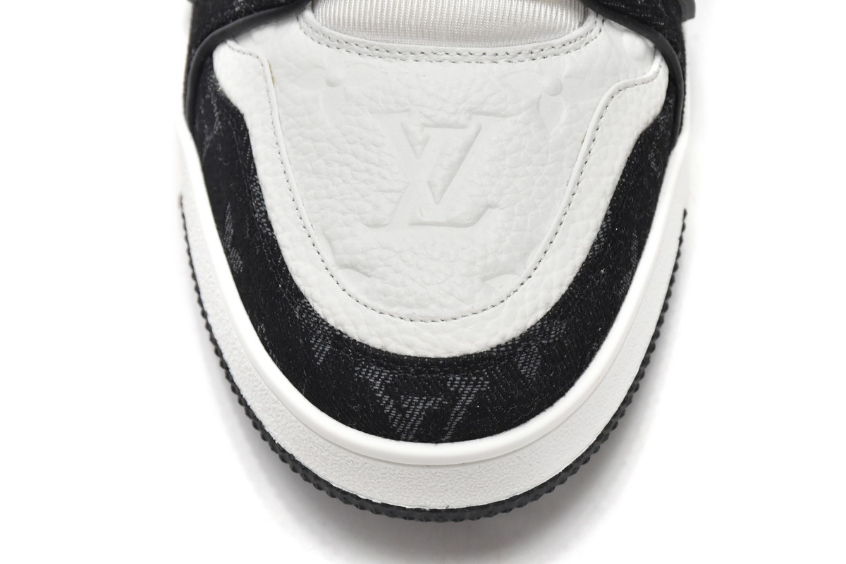 Coco Shoes Louis Vuitton Trainer Black and White Cloth Cover VL1202 - Cocoshoesvip.net