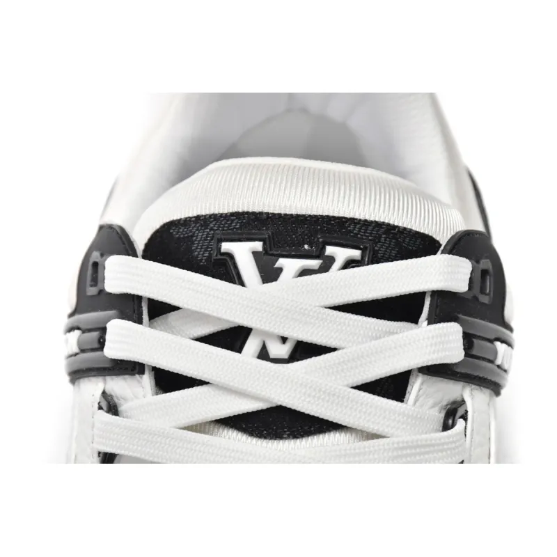 Coco Shoes Louis Vuitton Trainer Black and White Cloth Cover VL1202 - Cocoshoesvip.net