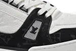 Coco Shoes Louis Vuitton Trainer Black and White Cloth Cover VL1202 - Cocoshoesvip.net