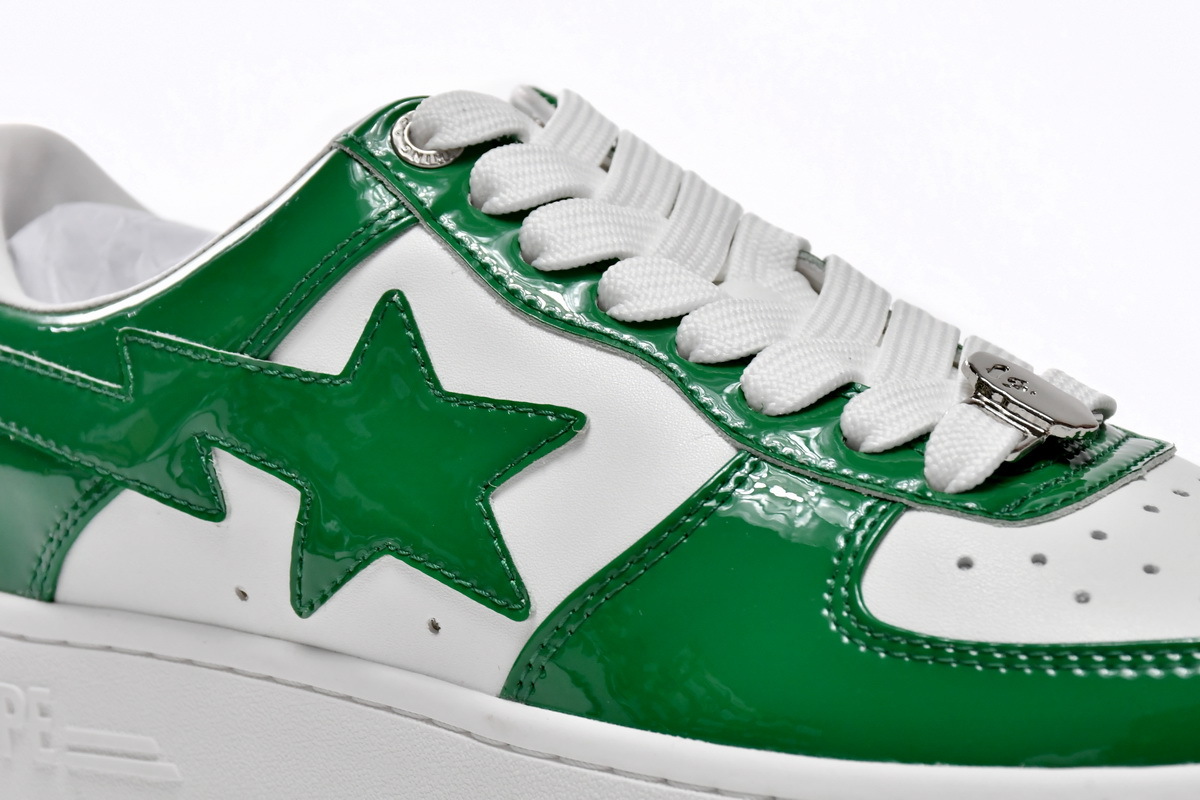 Coco Shoes A Bathing Ape Bape Sk8 Sta Low White Green 1G70-109-0015 - Cocoshoesvip.net