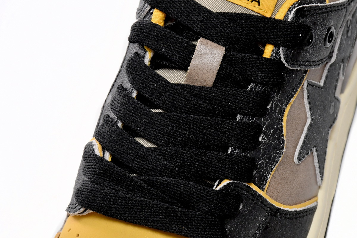 Coco Shoes A Bathing Ape Bape Sk8 Sta Low Make old Black and Yellow 1120-291-021 - Cocoshoesvip.net