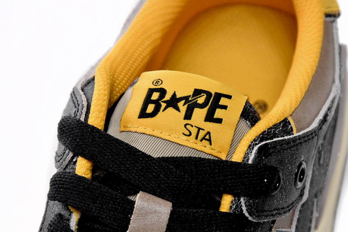 Coco Shoes A Bathing Ape Bape Sk8 Sta Low Make old Black and Yellow 1120-291-021 - Cocoshoesvip.net