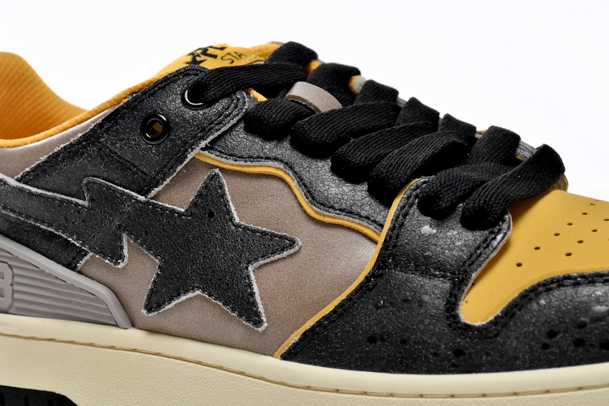 Coco Shoes A Bathing Ape Bape Sk8 Sta Low Make old Black and Yellow 1120-291-021 - Cocoshoesvip.net